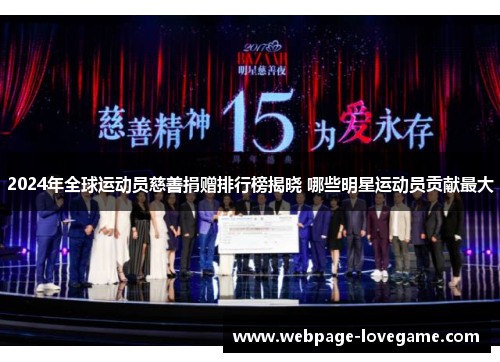 2024年全球运动员慈善捐赠排行榜揭晓 哪些明星运动员贡献最大